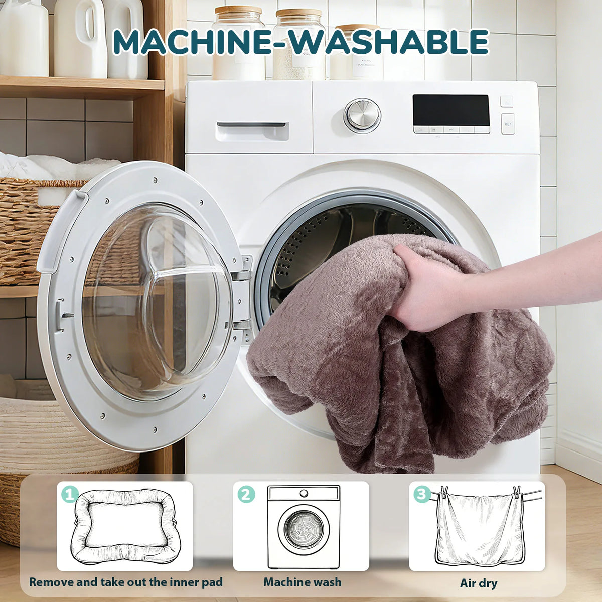 Topincn Portable Washable Plush Human And Dog Bed With Blanket