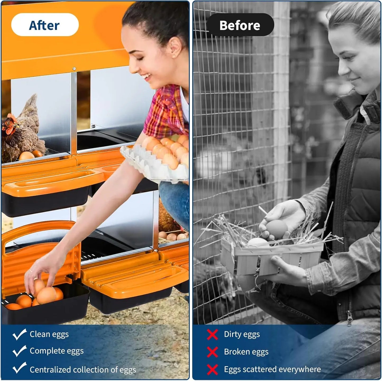 HiMISS Galvanized Chicken Nesting Box With Removable Lid