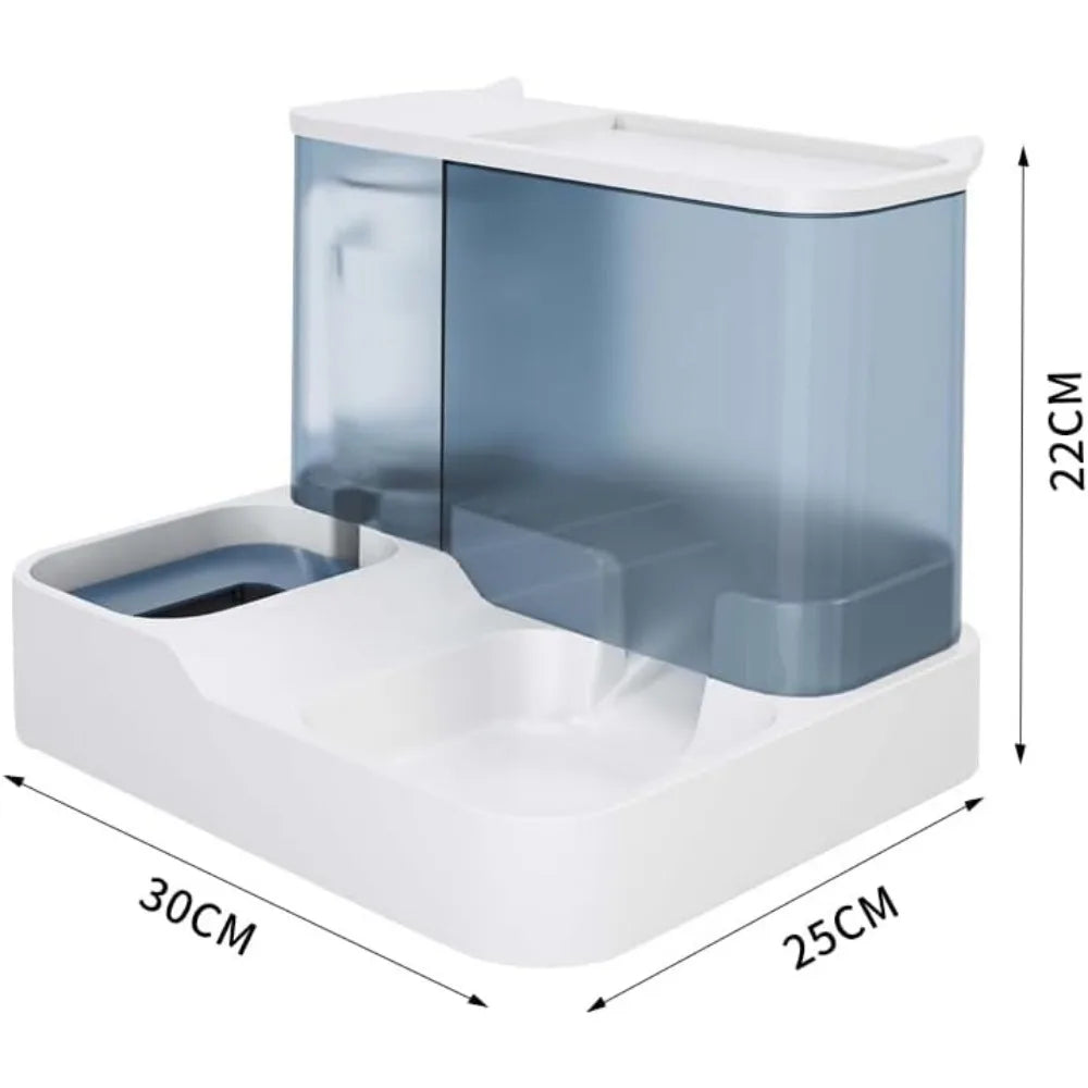Automatic Dual-Function Pet Bowl With Enclosed Water And Grain Storage