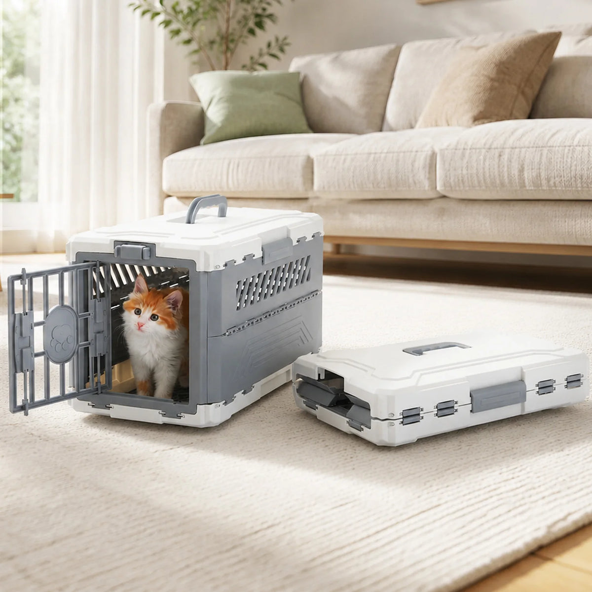 PAWZ Road Foldable Pet Travel Carrier with Secure Lock Door