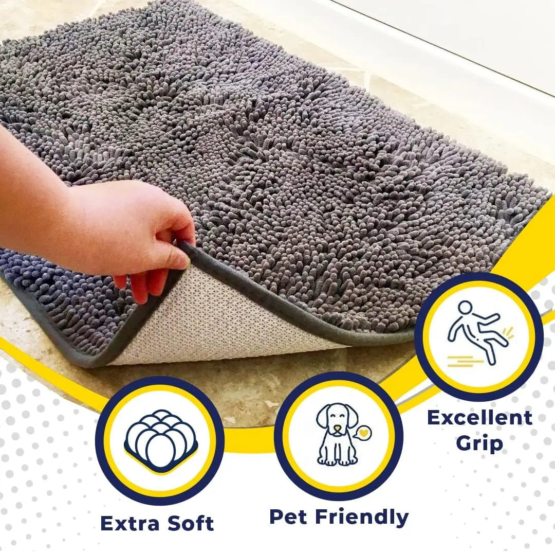 Super Absorbent Microfiber Dog Door Mat For Muddy Paws Washable