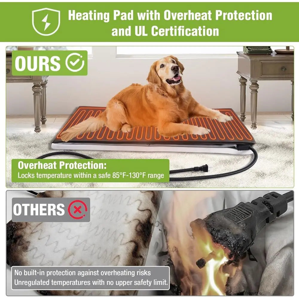 Winter-Ready Wooden Heated Dog House With Thermostat Heating Pad