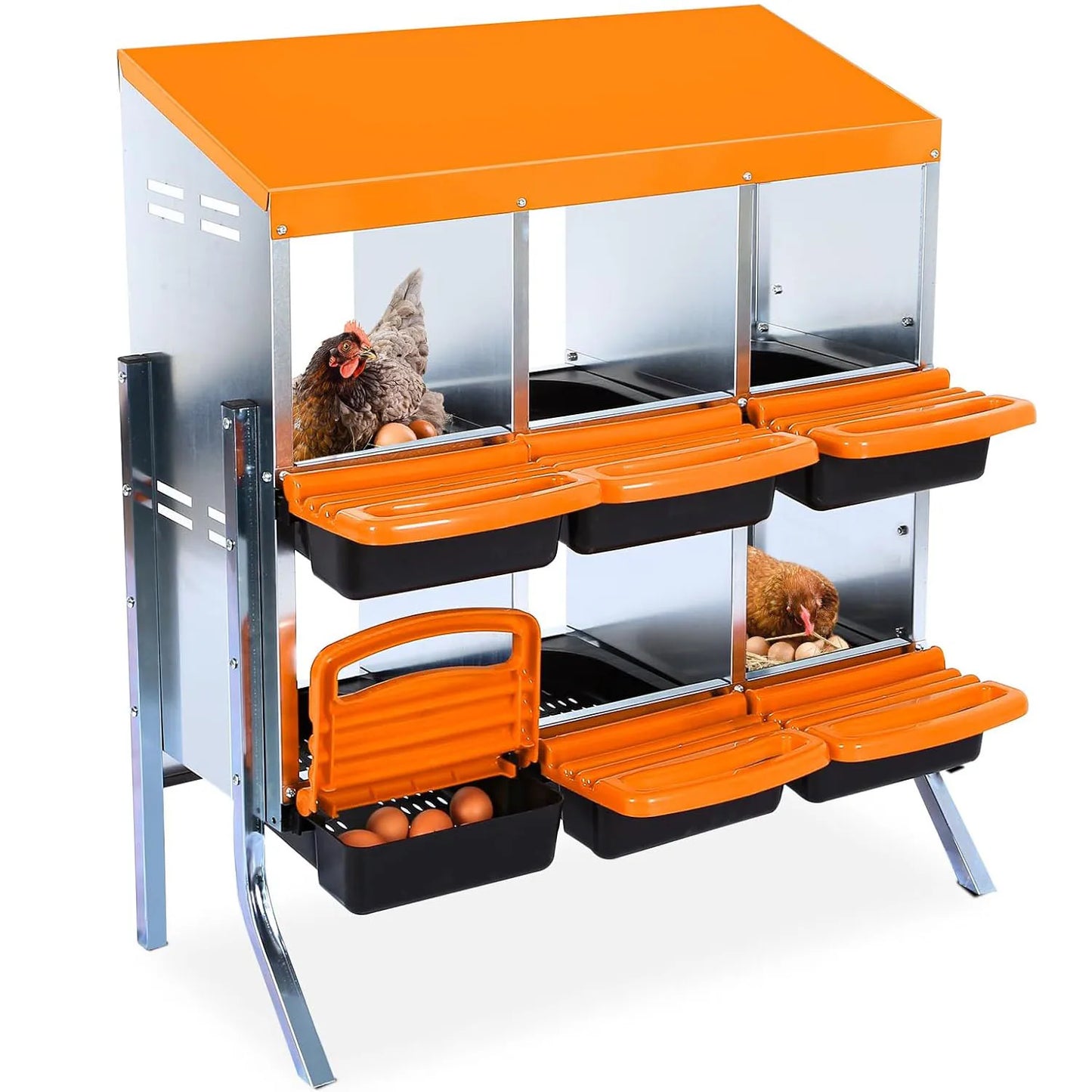 HiMISS Galvanized Chicken Nesting Box With Removable Lid