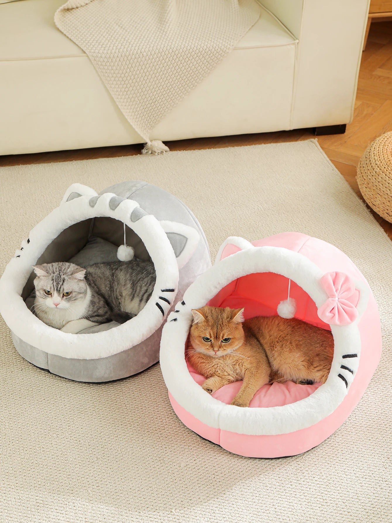 Cozy Cat House Bed With Warm Nest Tent For Pets And Cats