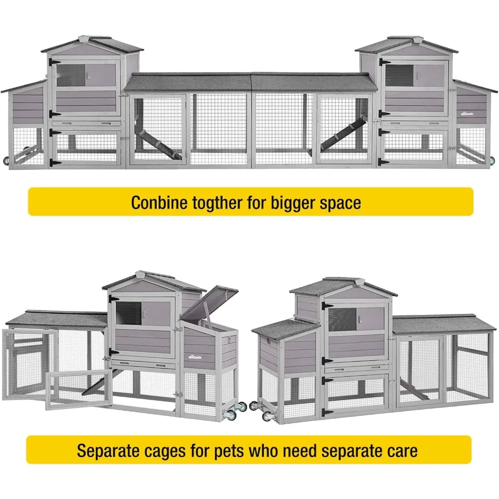 Mobile Chicken Coop With Wheels And Nesting Box Run