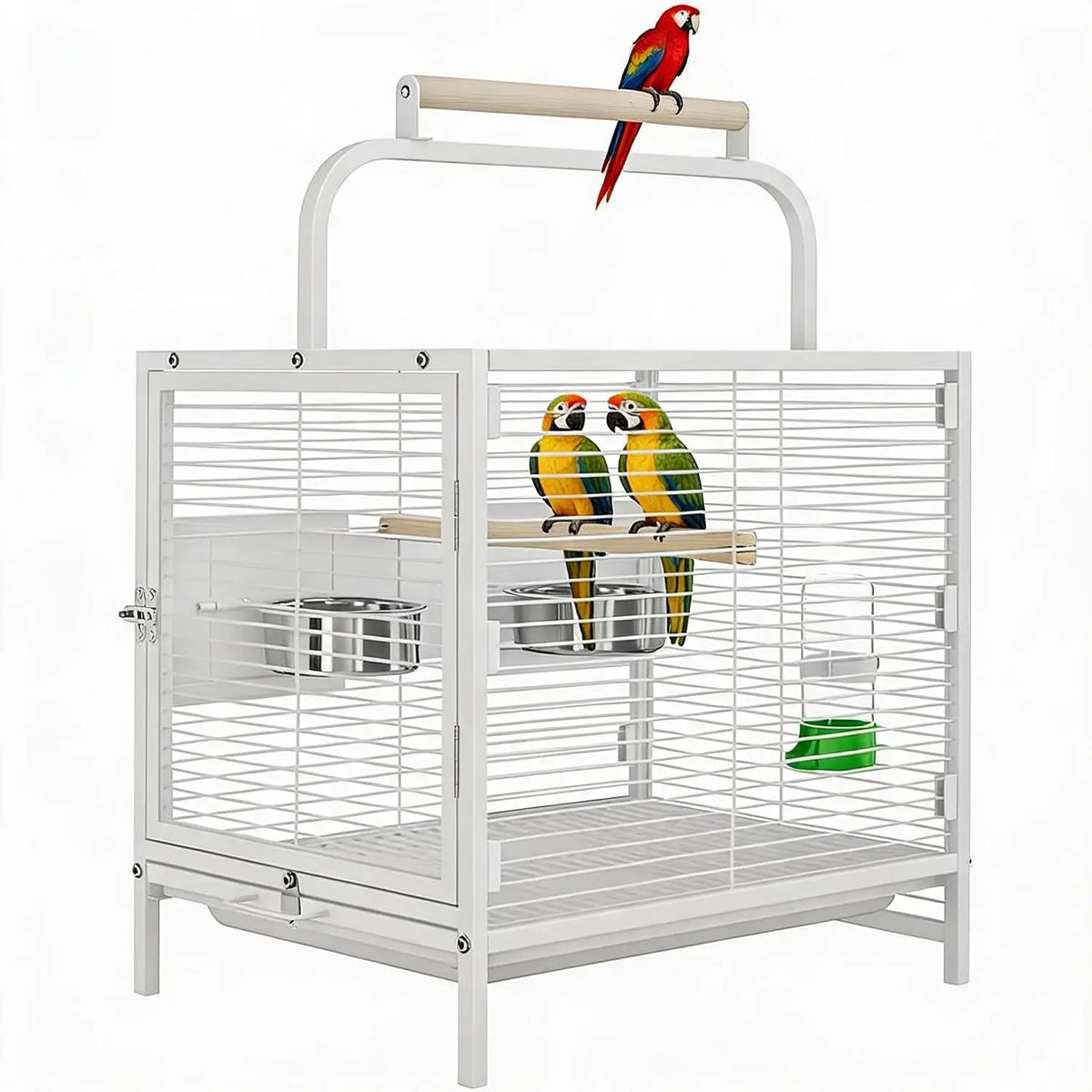 Spacious Parrot Bird Cage With Rolling Stand And Play Top