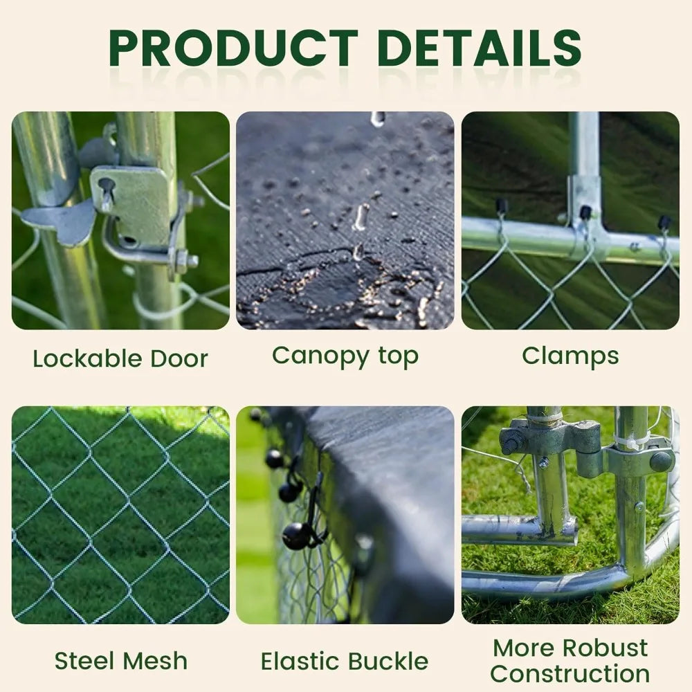 Heavy Duty Outdoor Dog Cage Kennel Mesh Steel Lock