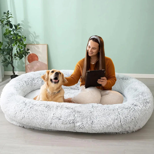 Ultra Soft Plush Human Dog Bed For Adults And Pets With Egg Crate Foam
