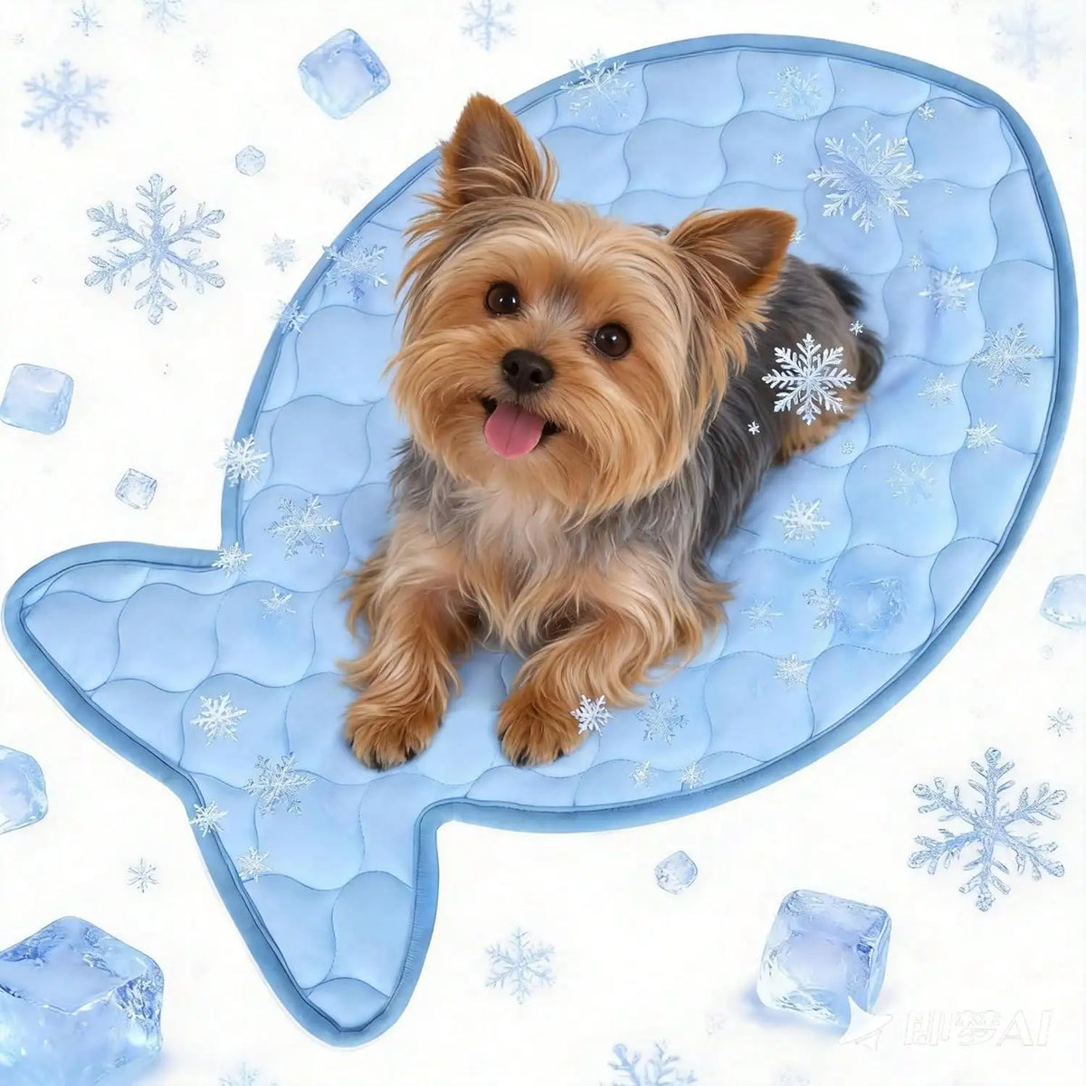 Fish Shaped Ice Silk Cooling Mat For Dogs And Cats