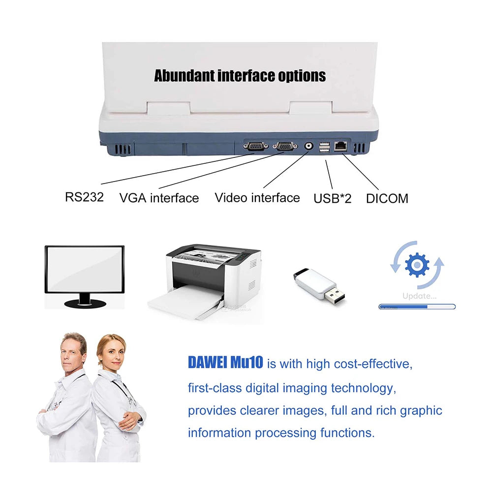 DAWEI Portable Veterinary Ultrasound Scanner With 3.5MHz Convex Probe