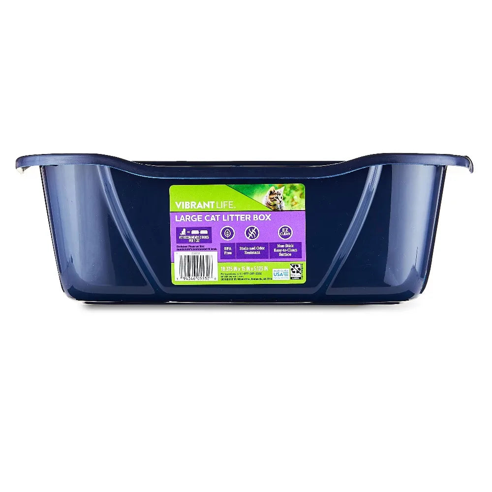 Durable High Sided Cat Litter Box With Removable Top Lid