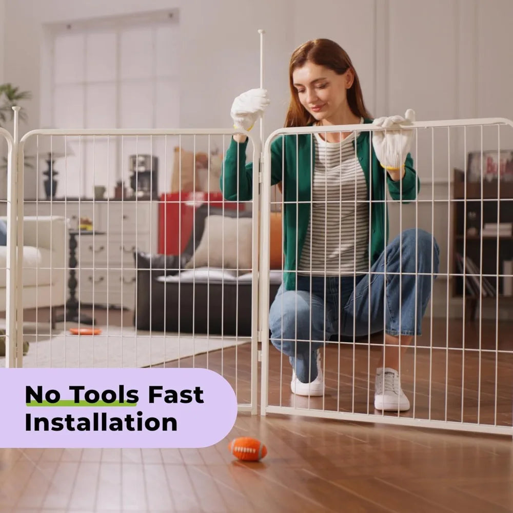 Indoor Dog Play Pen Easy Setup Anti Rust Pet Fence