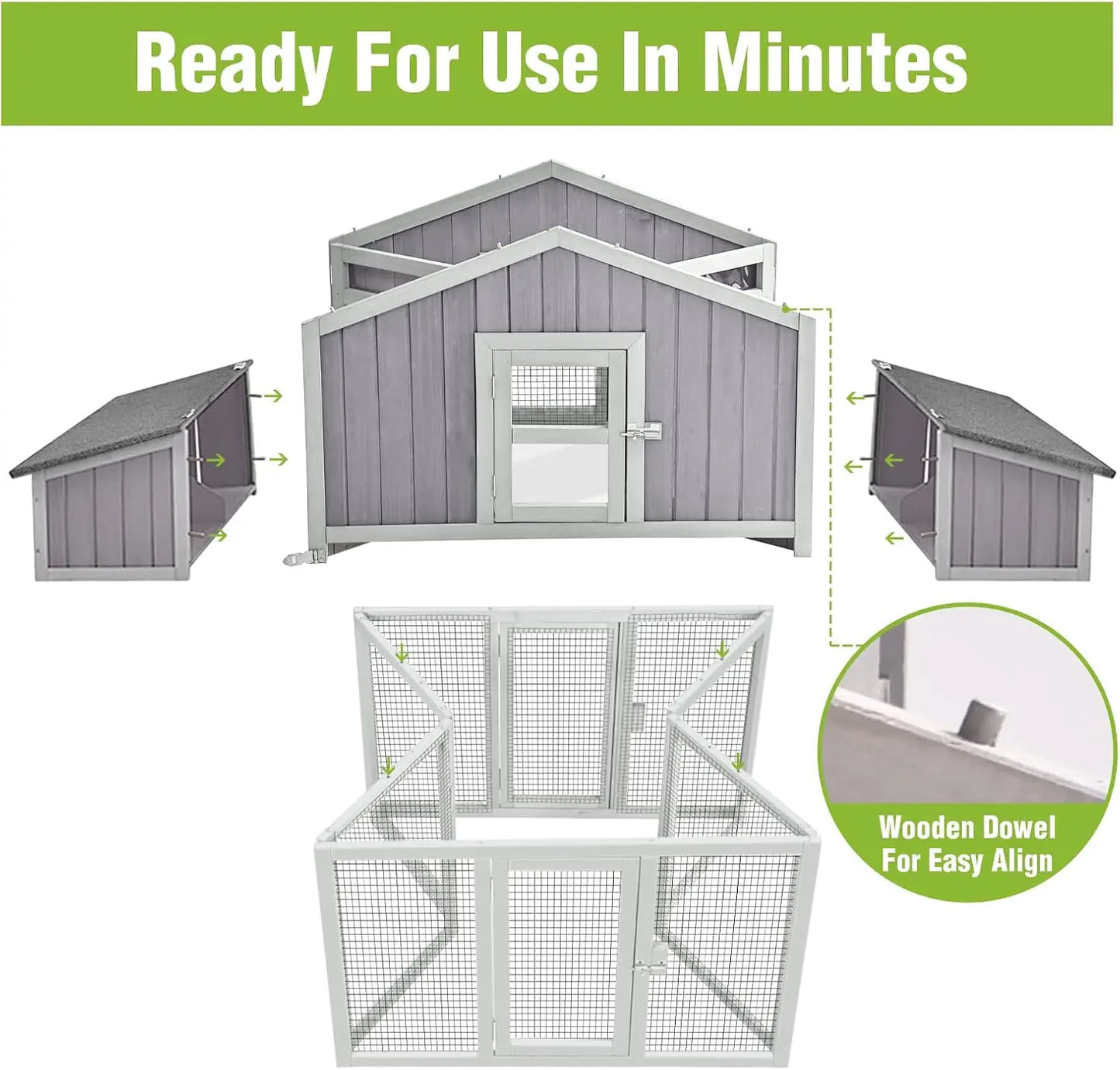 Foldable Outdoor Chicken Coop With Nesting Boxes And Perches