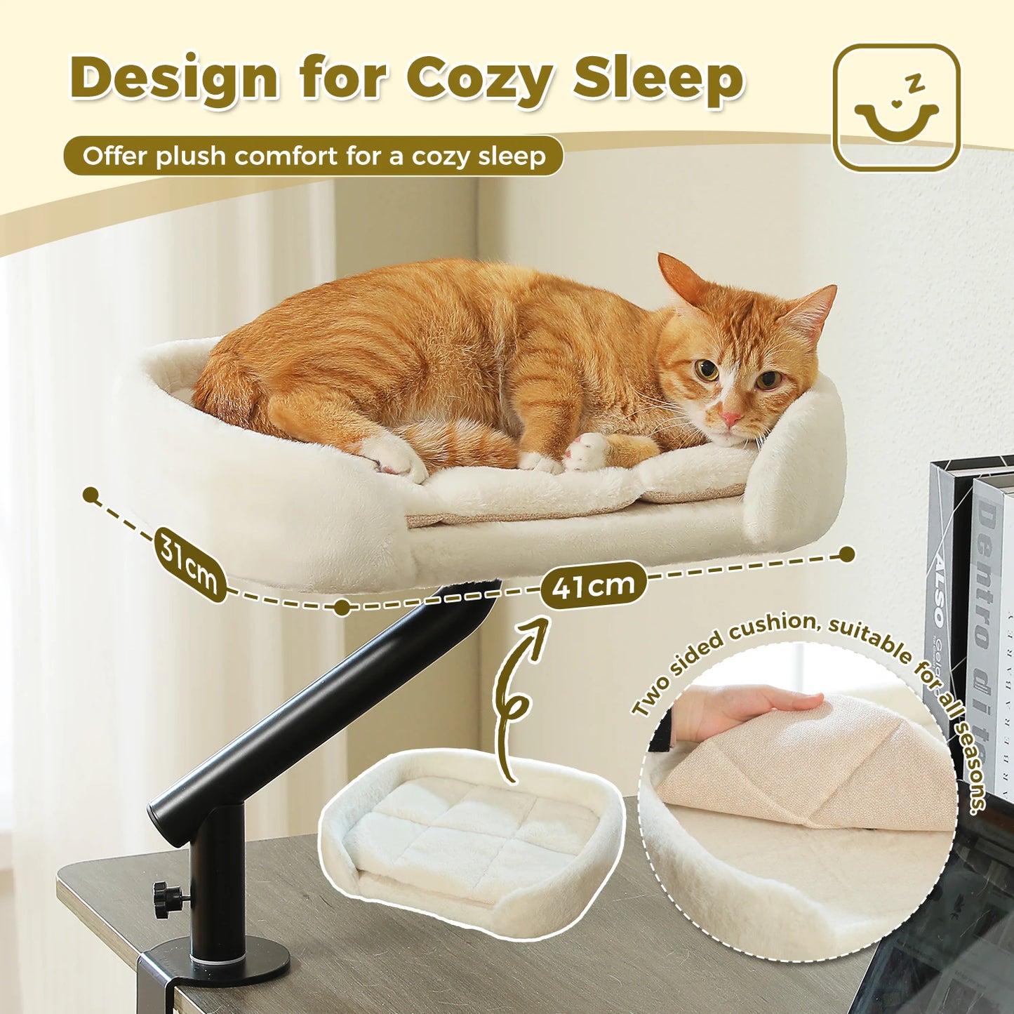 PAWZ Road Cat Desk Bed 360 Rotatable Comfort Hammock