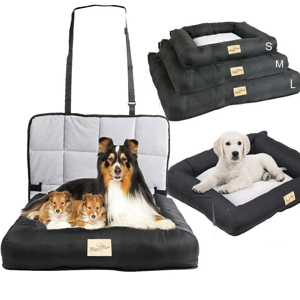 BINGOPAW Car Seat Dog Bed Waterproof Cushion With Removable Cover