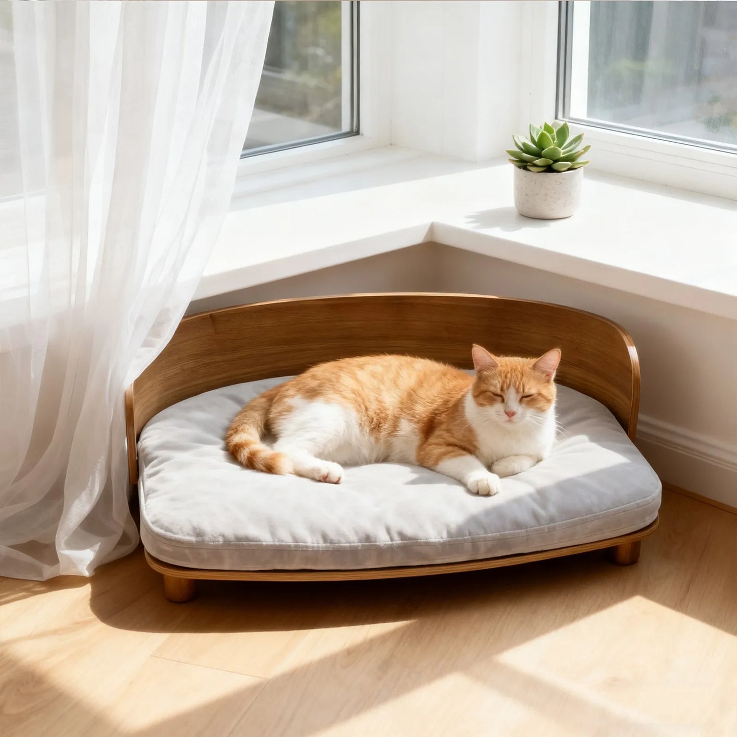 BORWART CN Elevated Wood Pet Sofa Bed With Cushion