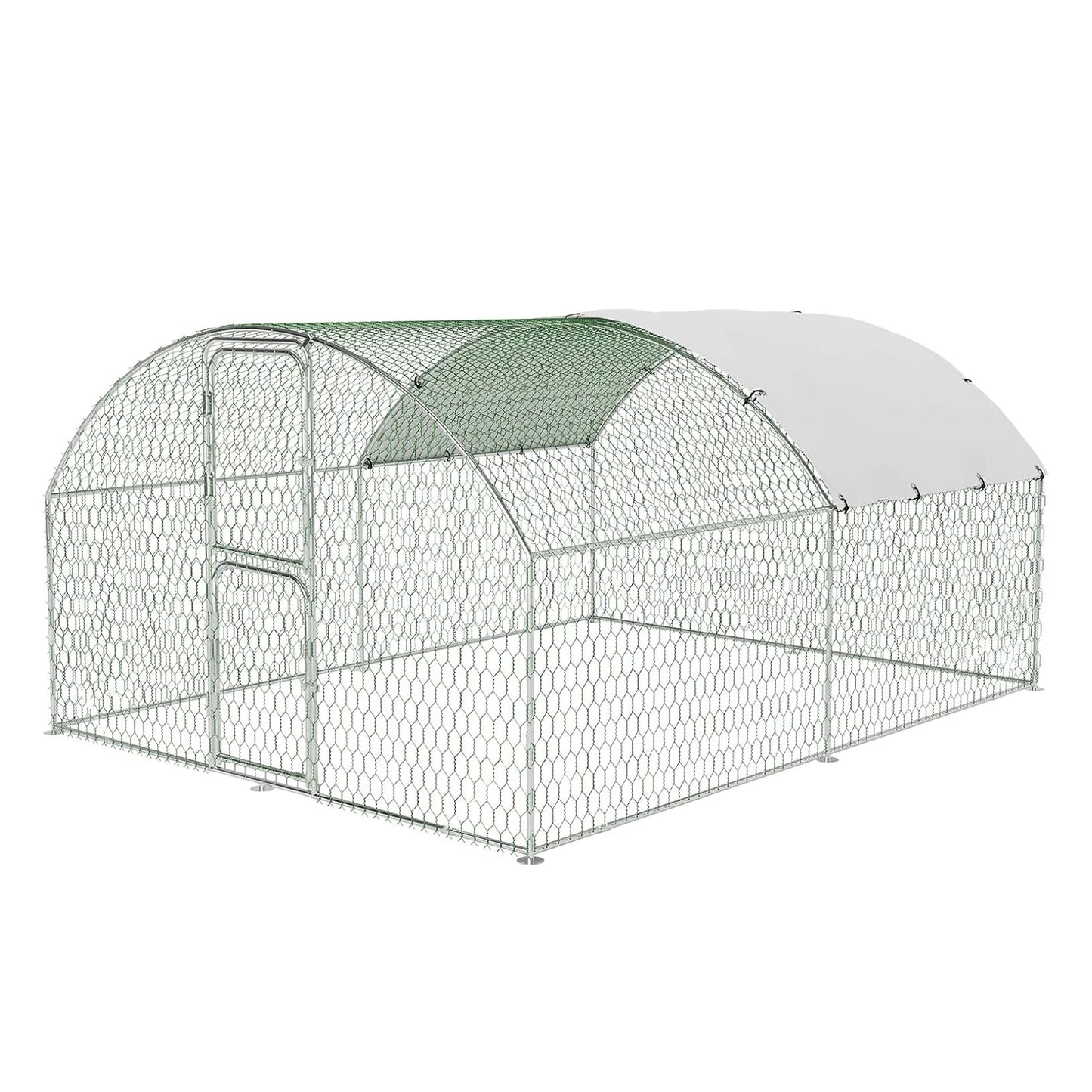 HiMISS Large Dome Metal Chicken Coop With Double Doors And UV Cover