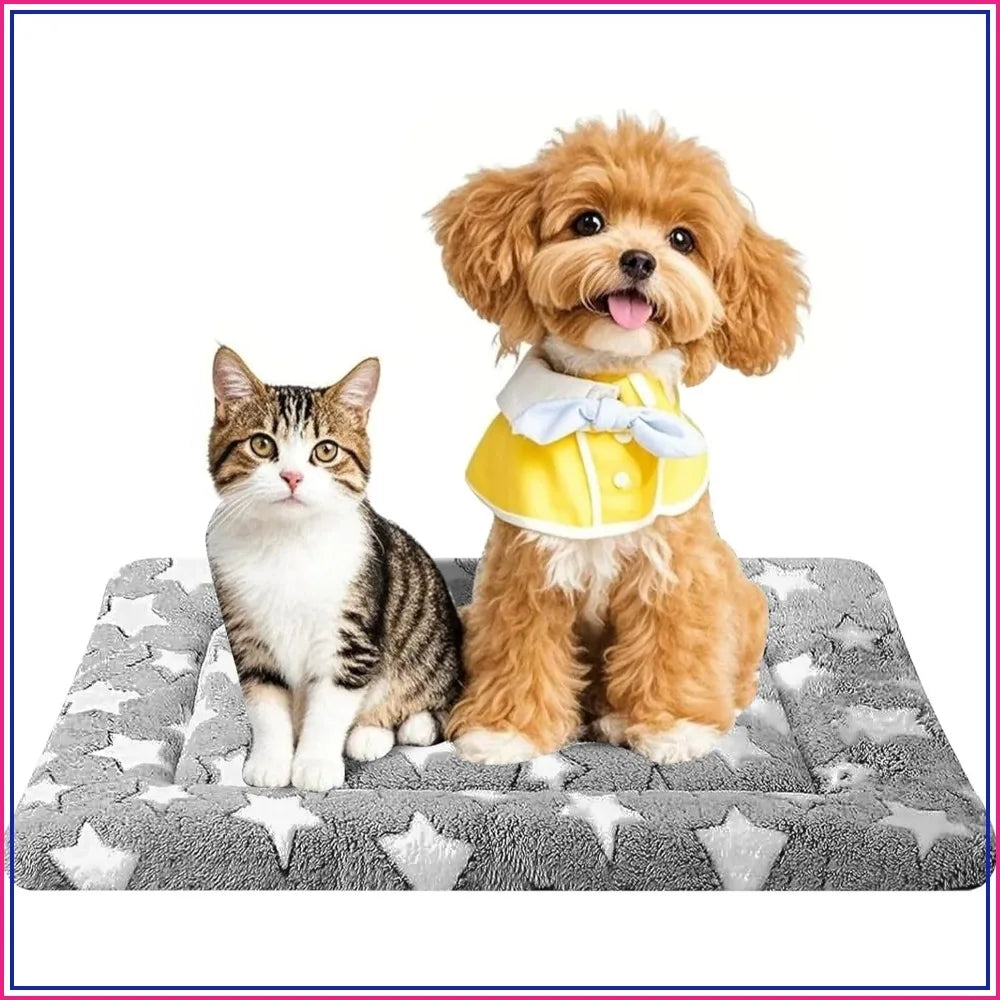 All Season Reversible Machine Washable Dog Bed Mat Plush Canvas