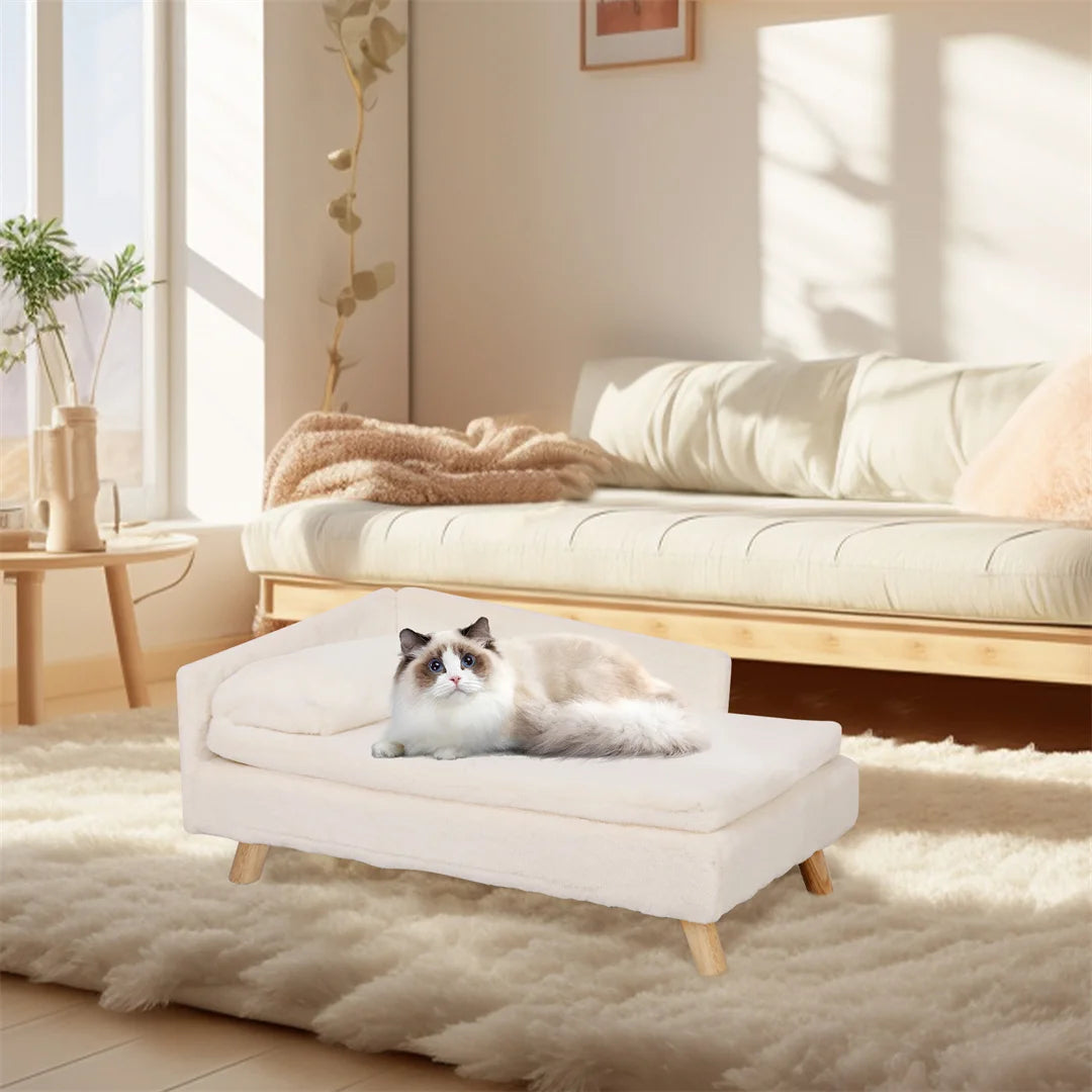 BINGOPAW L-Shape Pet Sofa Bed With Wooden Legs For Pets