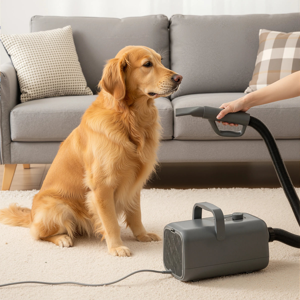 Quiet Dog Grooming Vacuum Dryer Kit With 4 Nozzles
