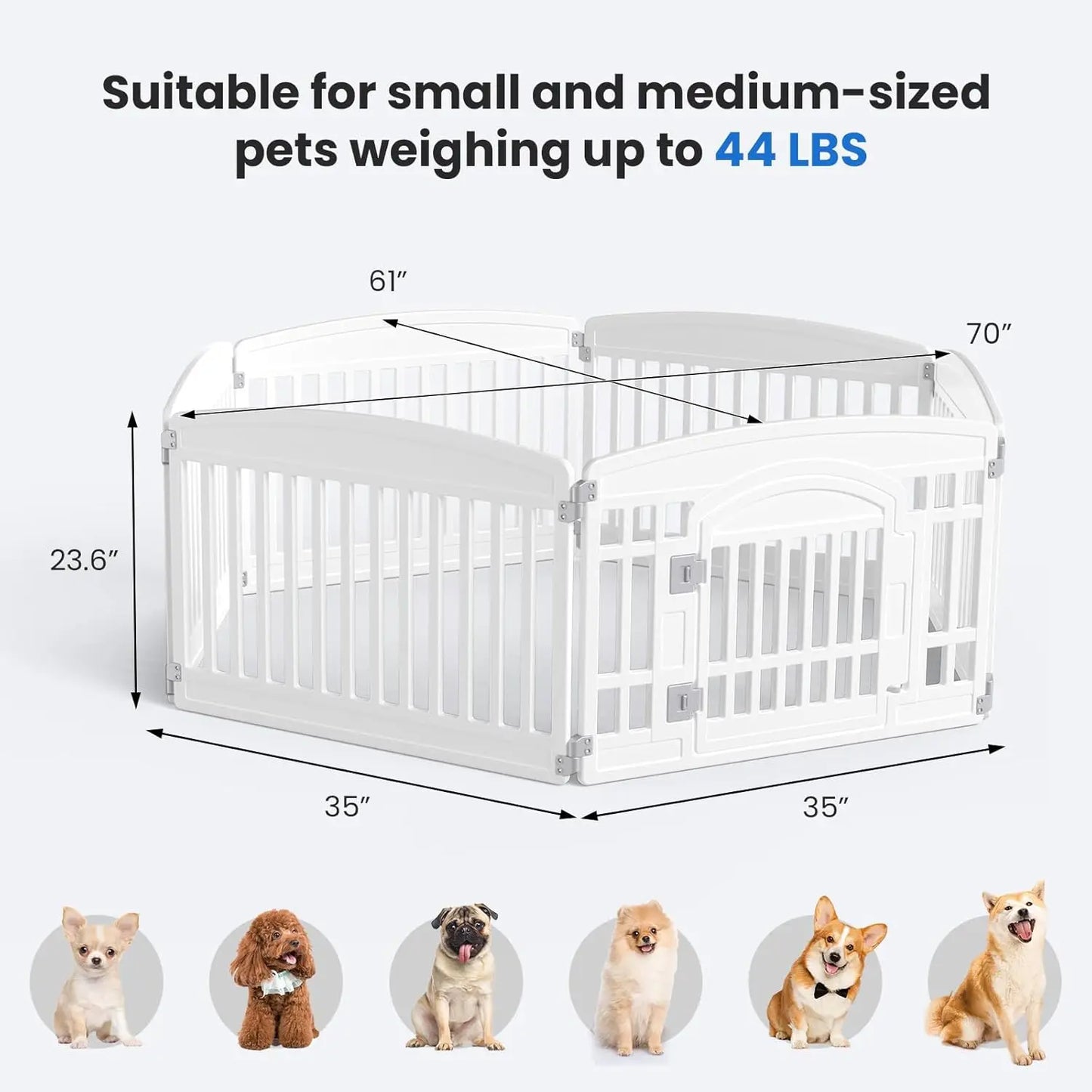 Six Panel Dog Playpen Indoor Outdoor With Secure Locking Door