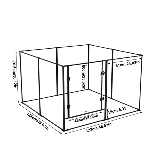 Bingopaw 8 Panels Acrylic Dog Playpen Indoor Pet Exercise Fence