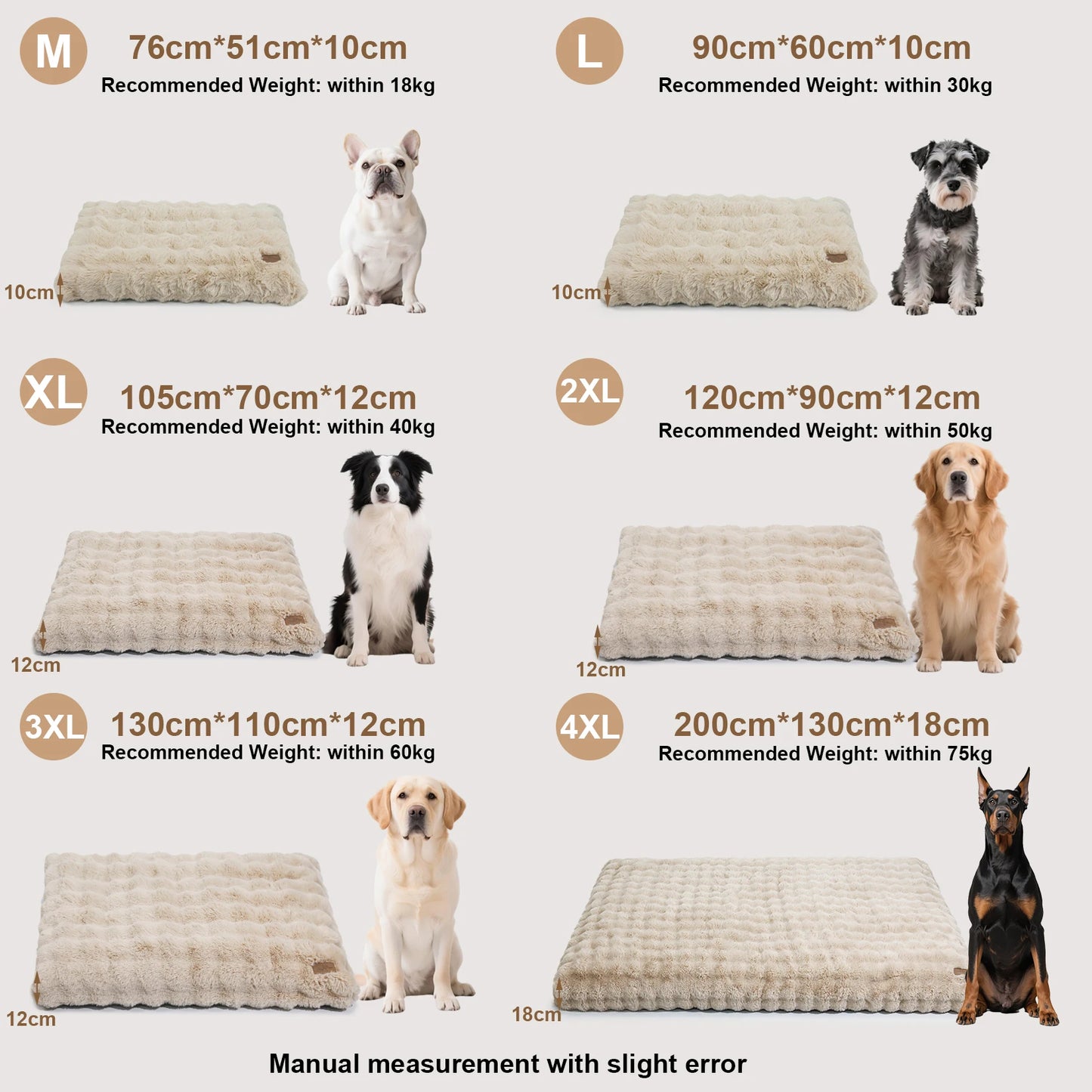 BORWART CN Ultra Plush Dog Bed Soft Cushion For Pets Washable