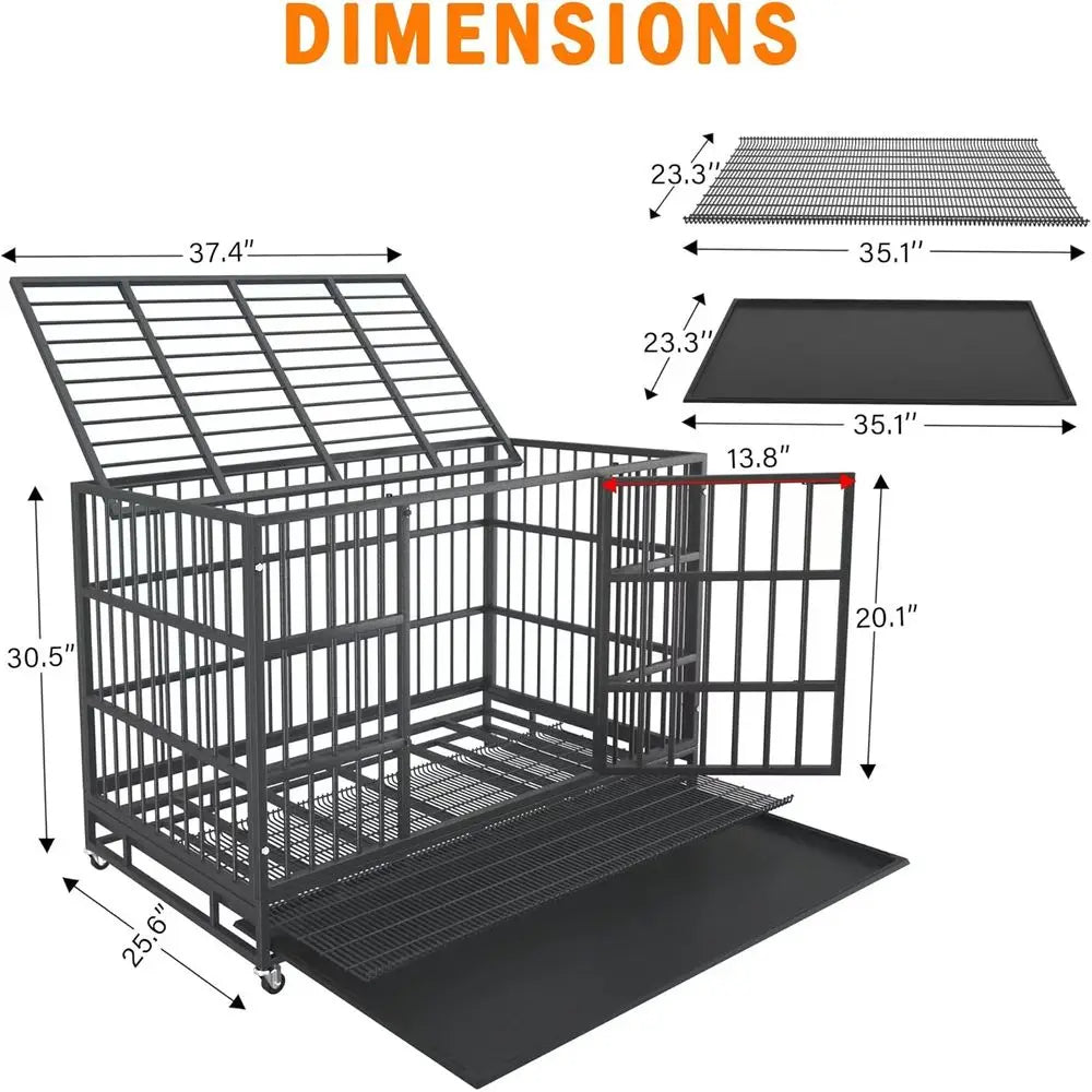 Indestructible Escape-Proof Heavy Duty Dog Crate Cage Kennel