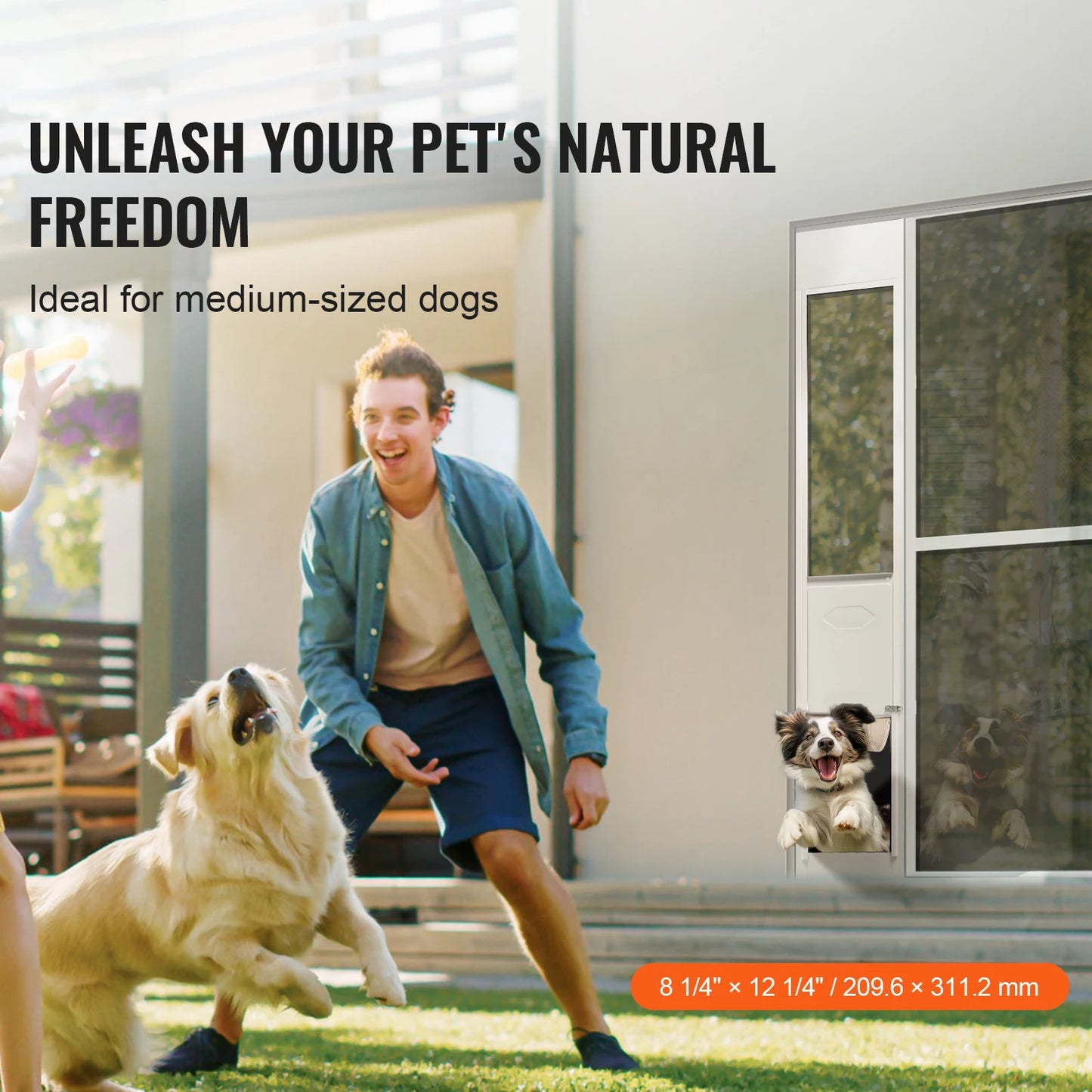 Dog Door For Sliding Glass Door With Adjustable Height Frame