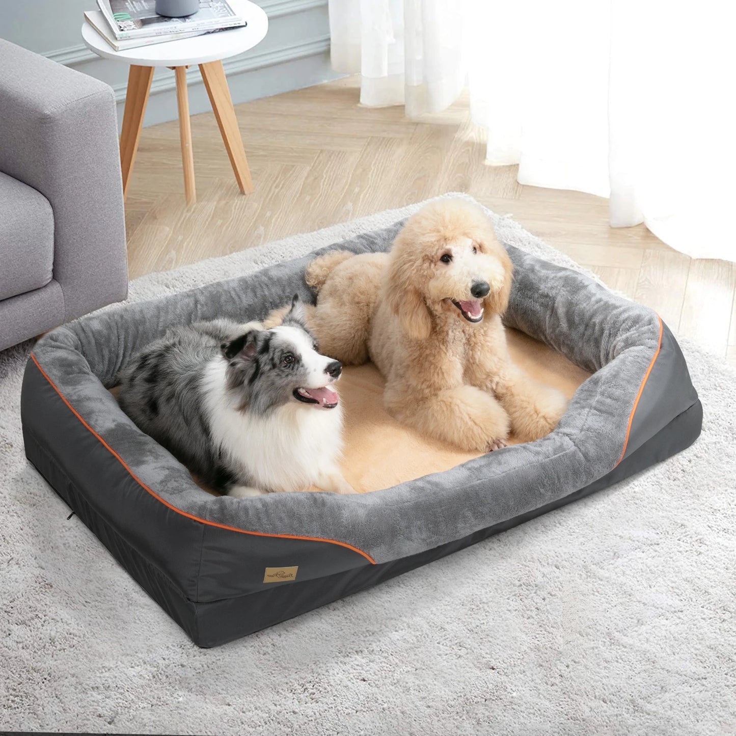 BINGOPAW Large Dog Bed Warm Fleece Anti Allergy Removable Cover