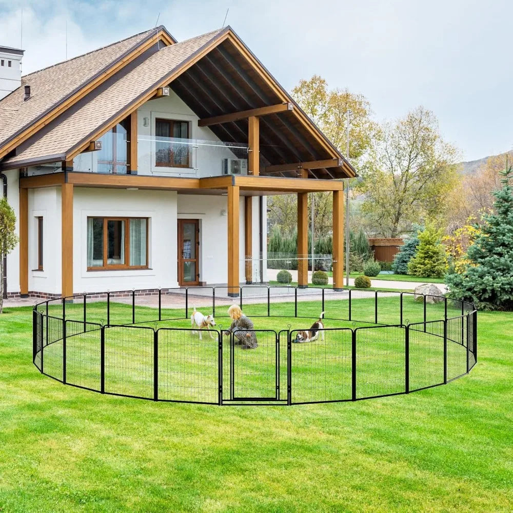 Heavy Duty Outdoor Dog Playpen With Doors Anti Rust Fence