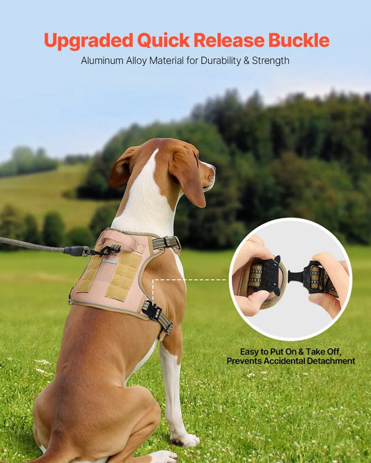 NONECN No Pull Tactical Dog Harness For Large Dogs