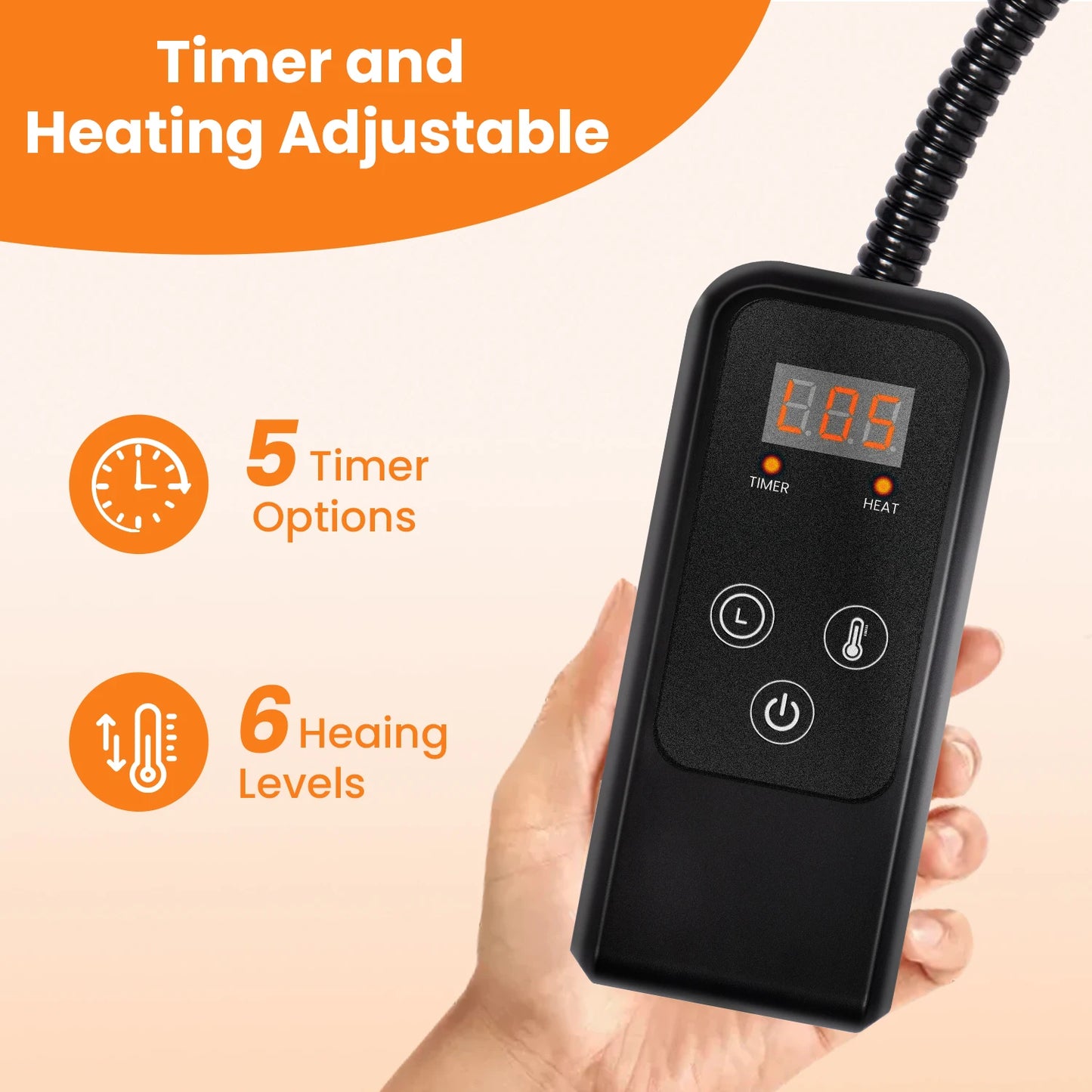 NONECN Large Dog Cat Heating Pad With Timer Memory Foam