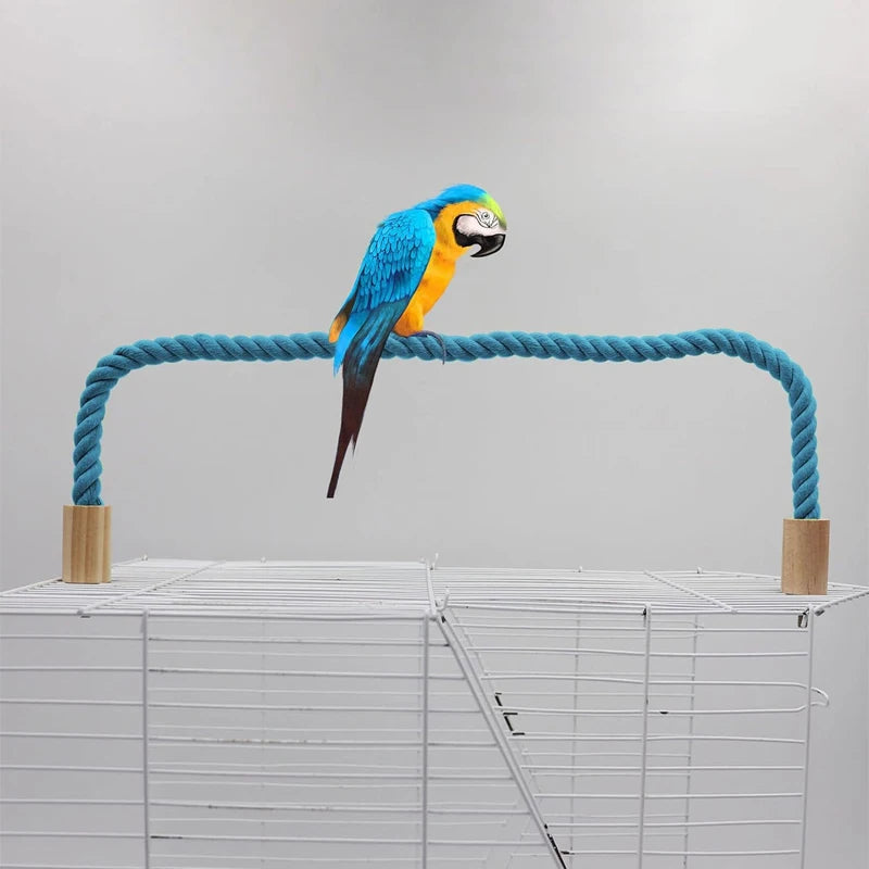 Parrot Training Toy Cage Cotton Rope Perch For Budgies
