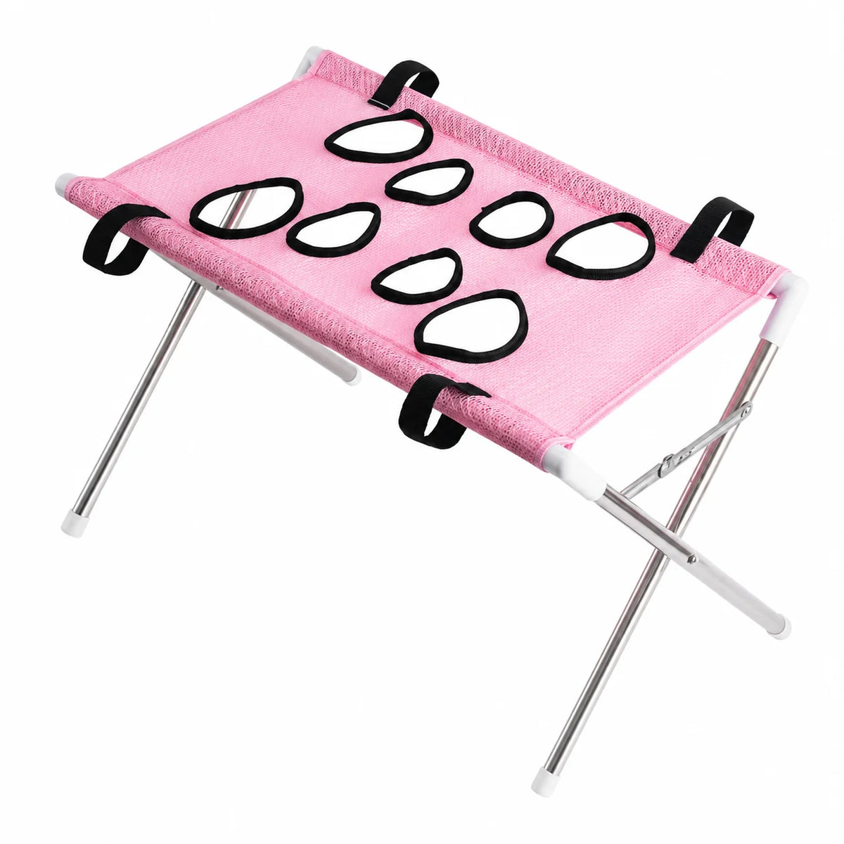 Foldable Pet Grooming Table With Breathable Mesh Platform