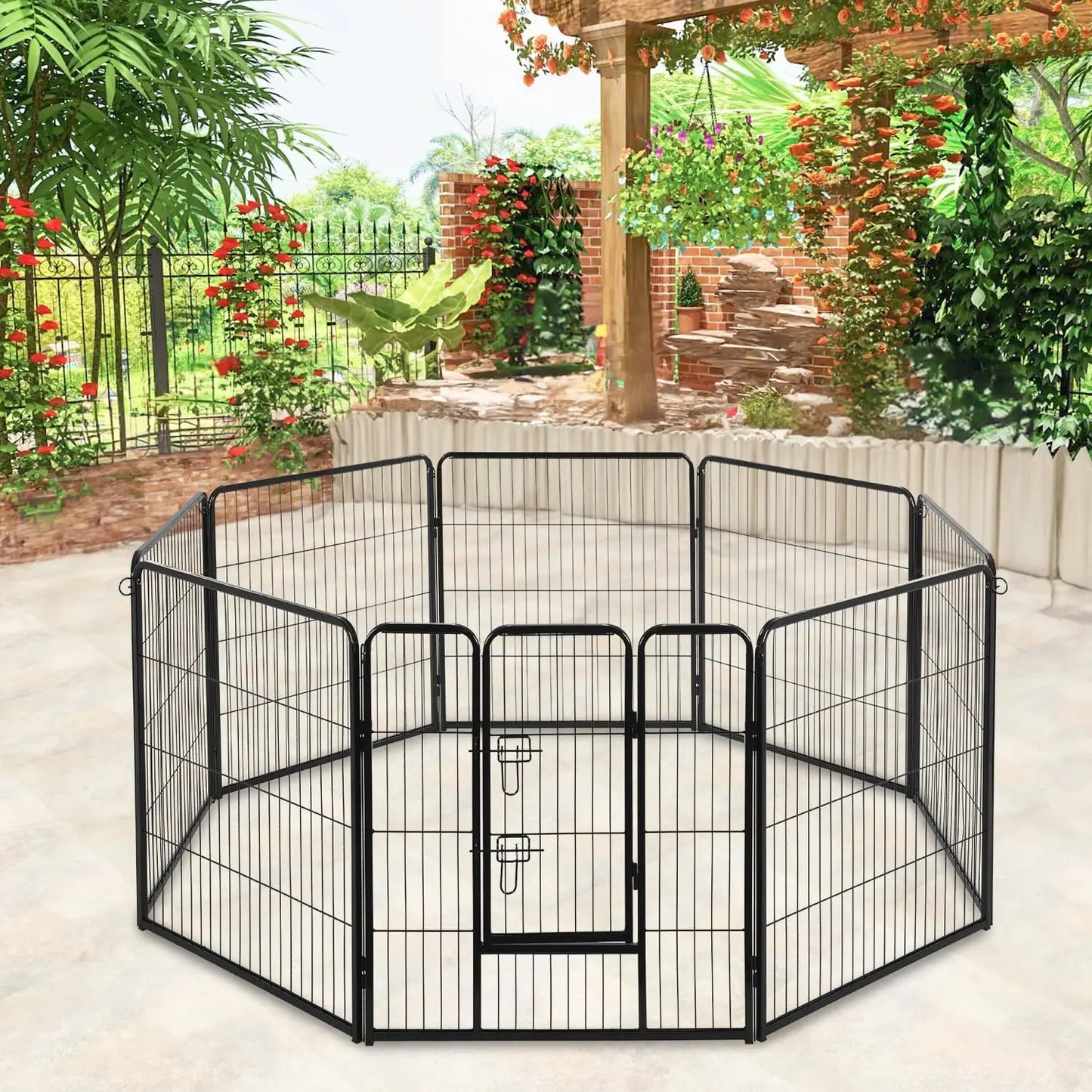 Dog Playpen Heavy Duty Metal Exercise Pen Indoor Outdoor Fence