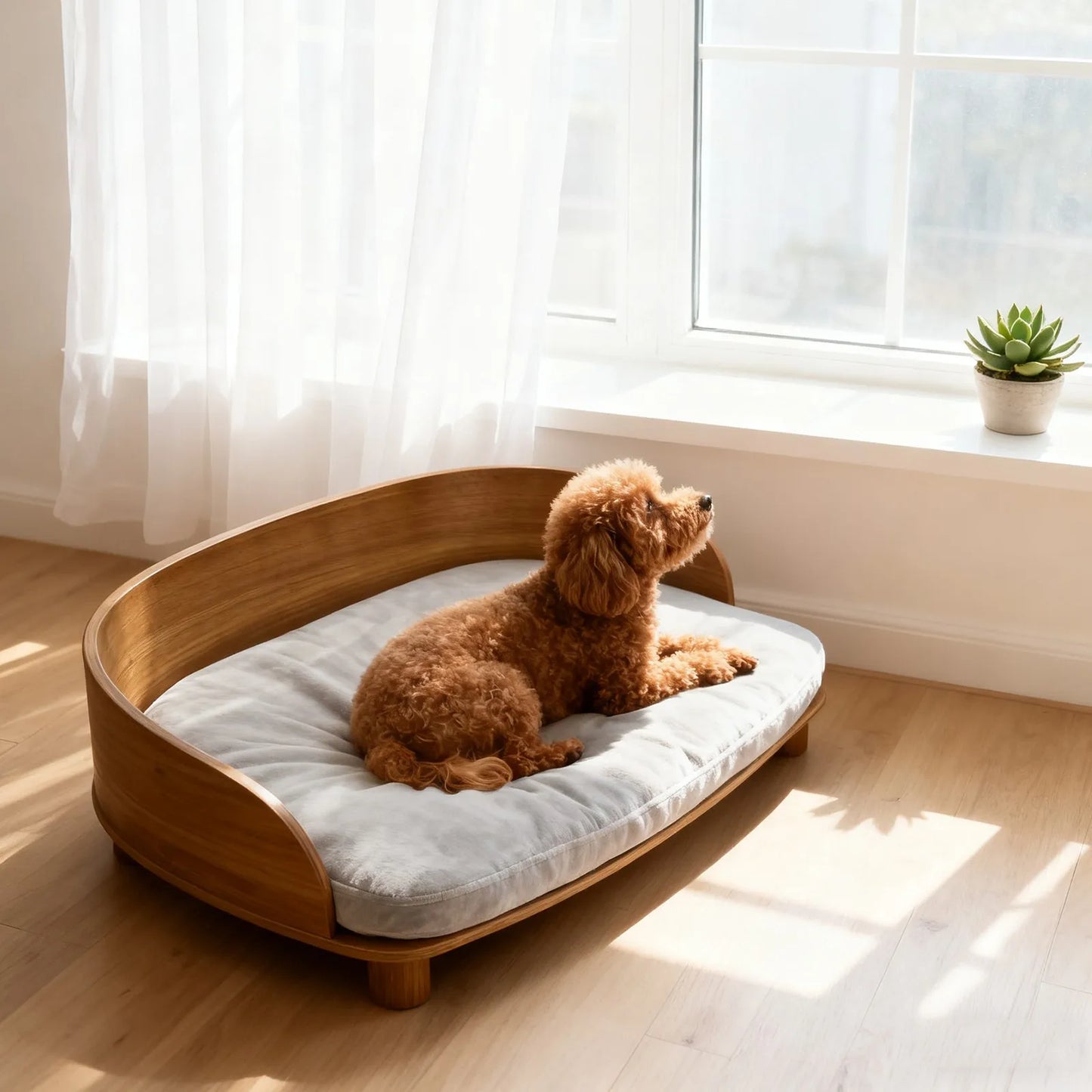 BORWART CN Elevated Wood Pet Sofa Bed With Cushion
