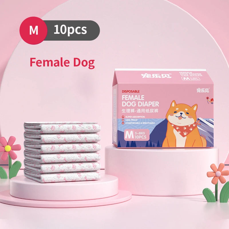 Female Dog Diaper Super Absorption Leakproof Nappies For Puppies