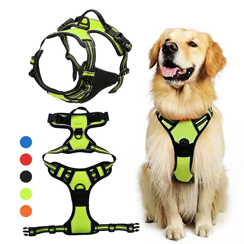 NONECN Adjustable Reflective Dog Harness Vest for Outdoor Walks