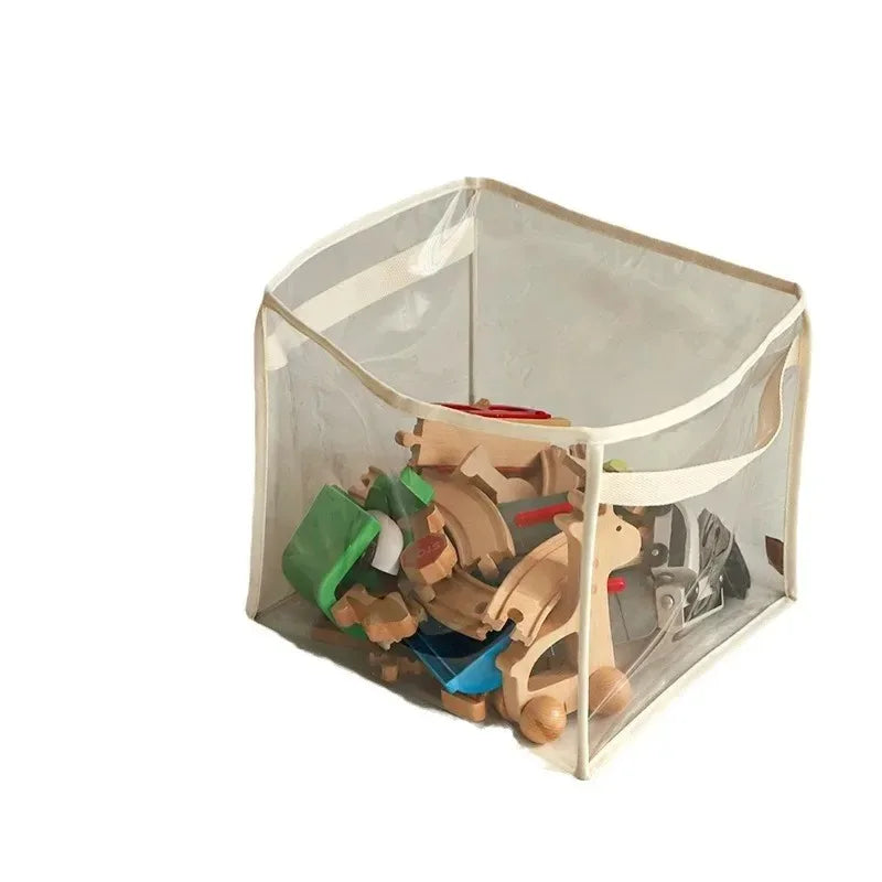 Transparent Large Toy Storage Basket For Kids Household Organizer