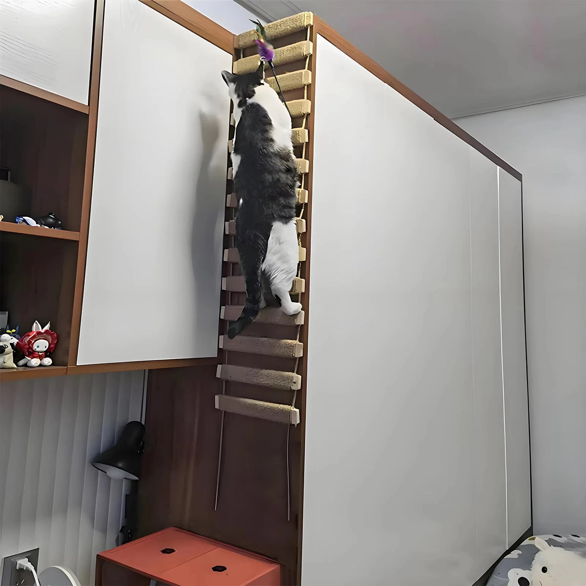 CWV Sisal Rope Cat Bridge Ladder and Scratching Furniture for Climbing and Play