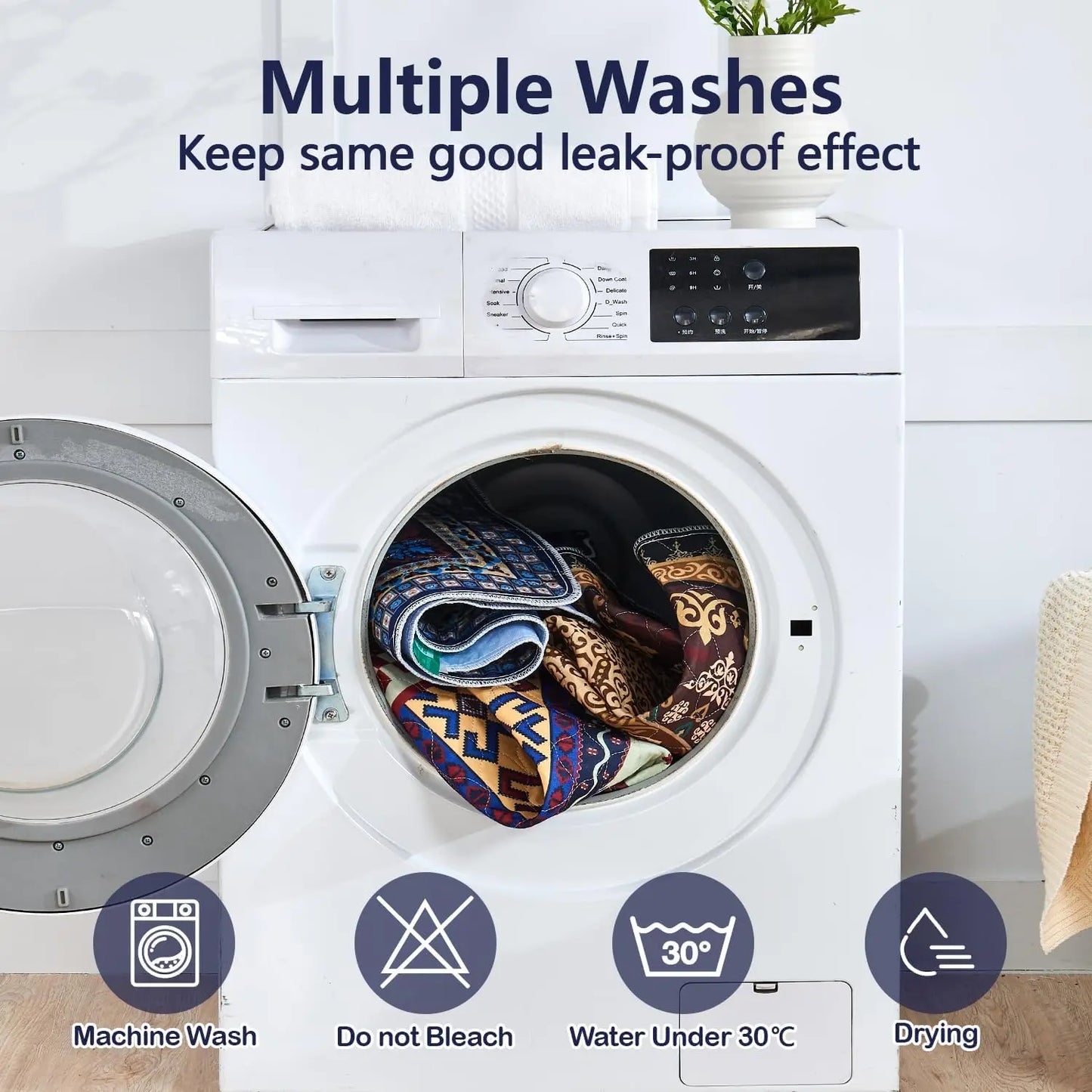 Washable Reusable Dog Pee Pads Super Absorbent Leakproof Non-Slip Mats