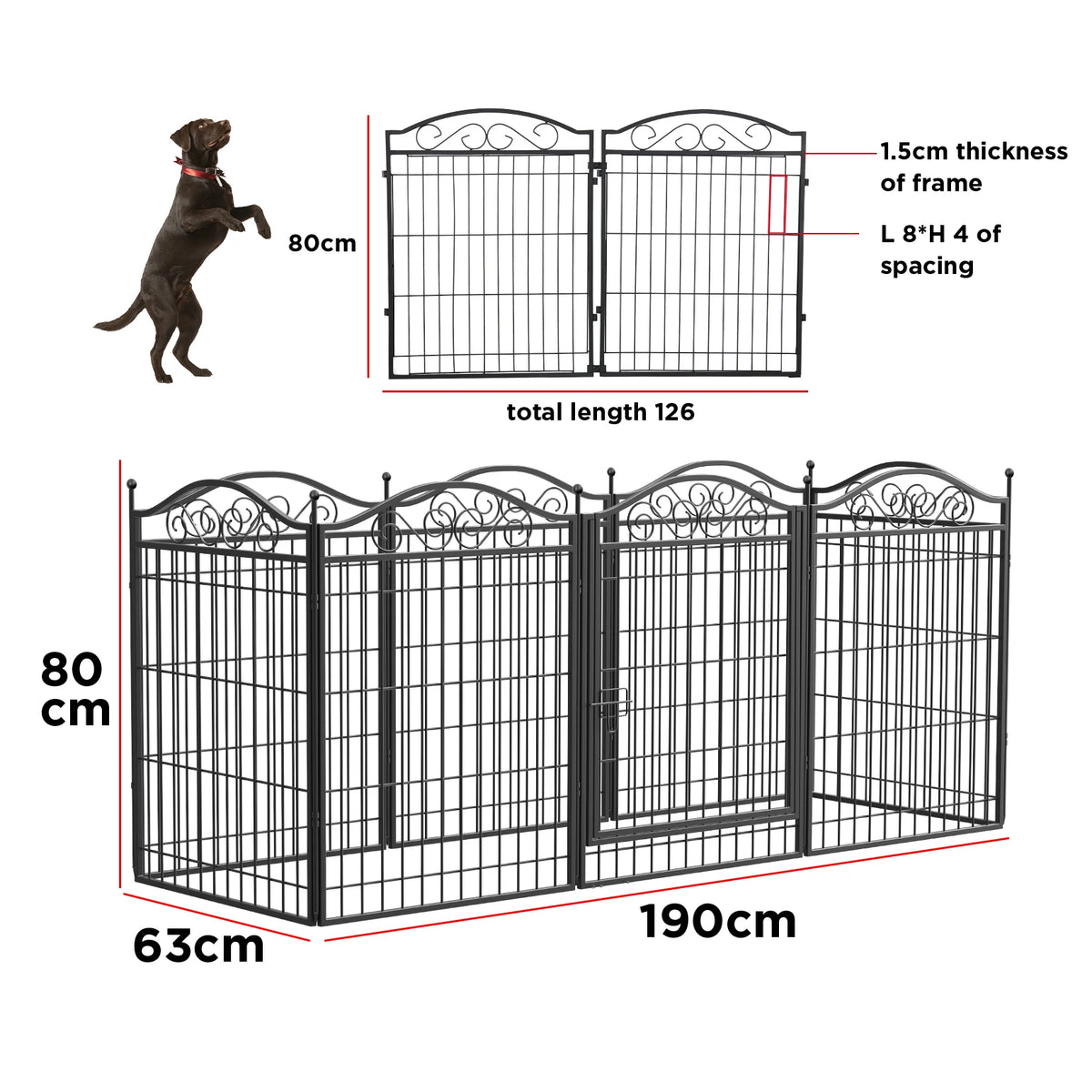 Bingopaw Heavy Duty Folding Dog Playpen With Secure Latches