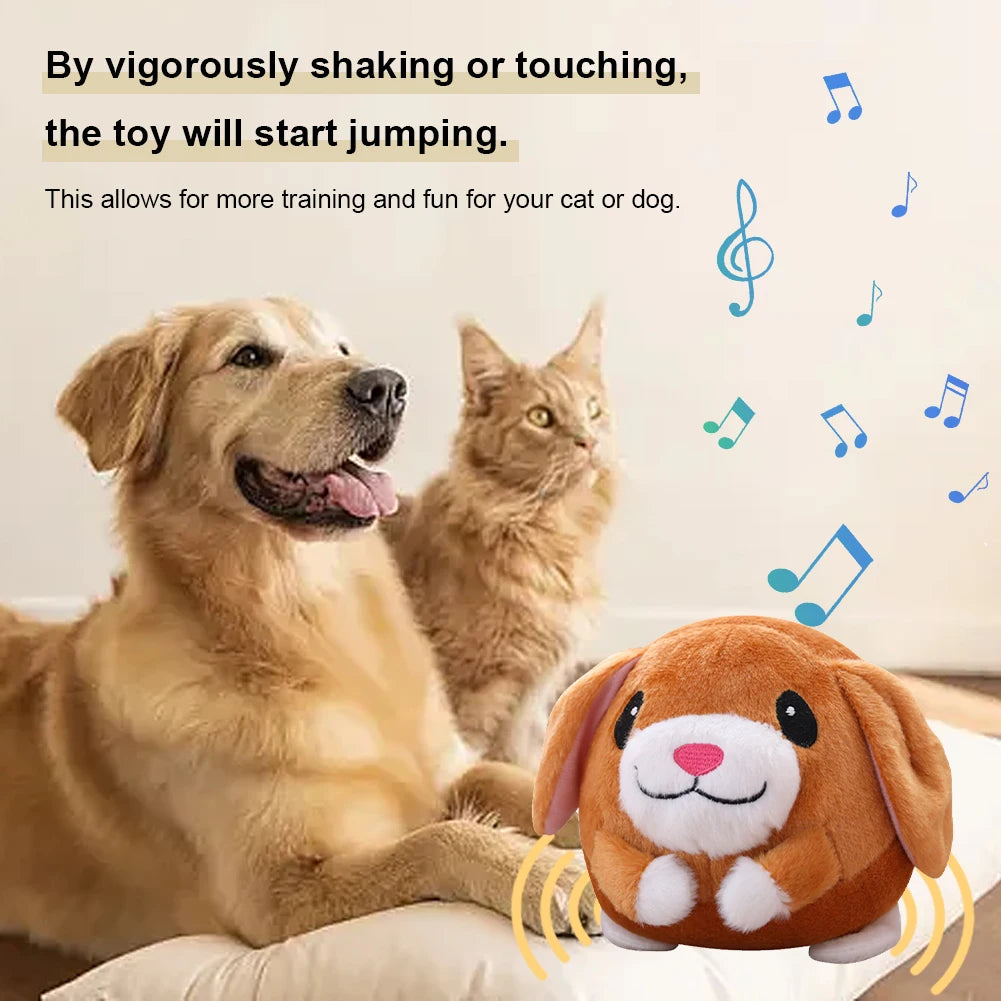 Electric Pet Interactive Toy Ball With Squeaker Self Moving