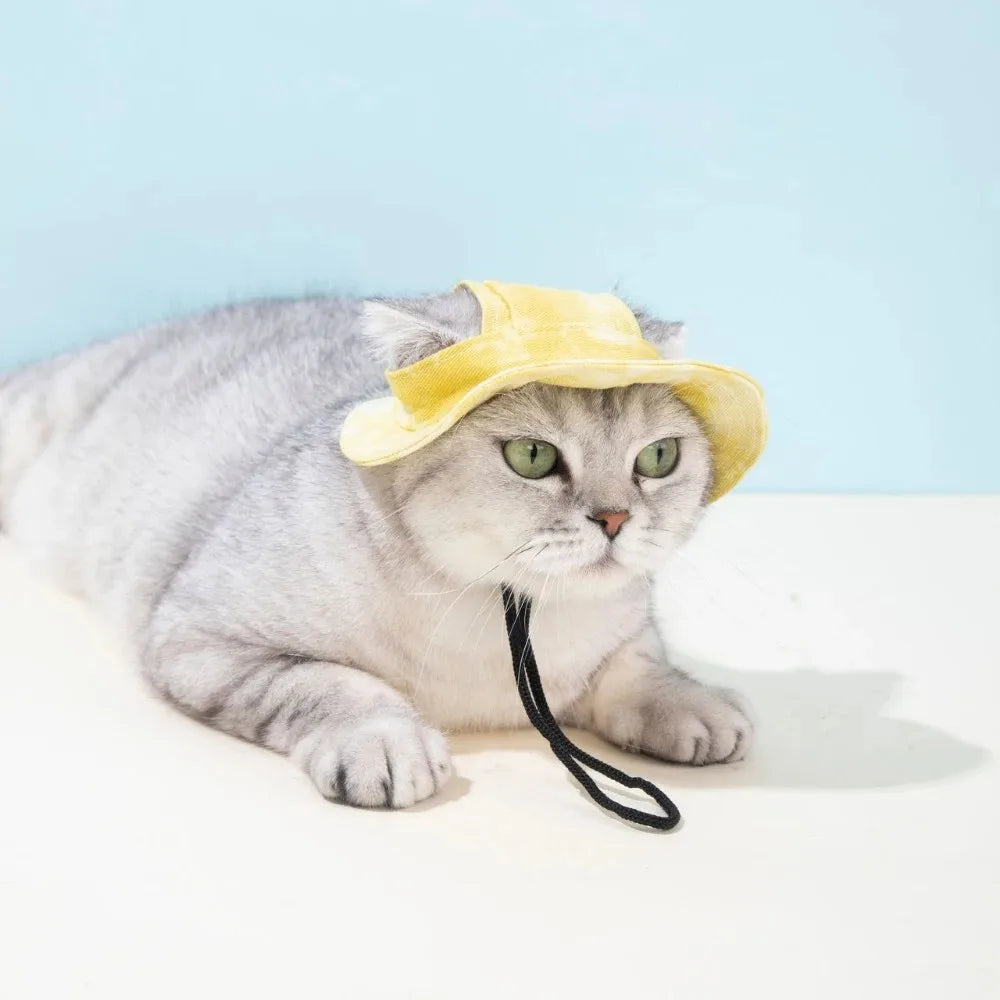 Adjustable Dog And Cat Baseball Sun Hat With Ear Holes