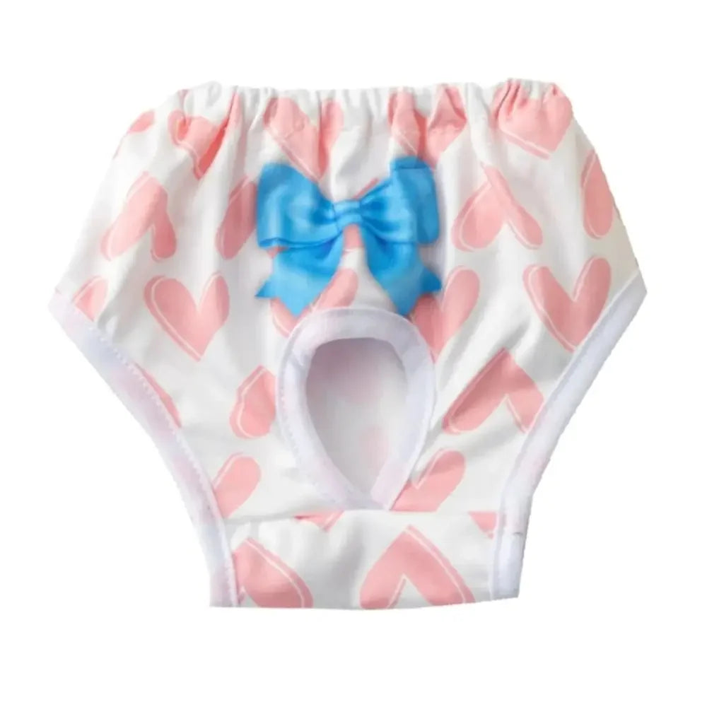Washable Cartoon Print Dog Diaper Pants Leakproof Breathable
