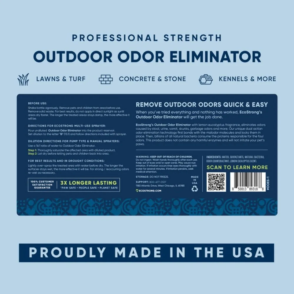 XMSJ Outdoor Odor Eliminator Dog Urine Enzyme Cleaner Lemon Eucalyptus Scent