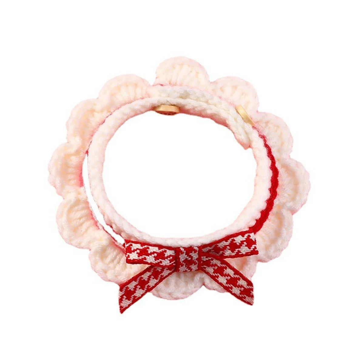 Decorative Bow Knot Knitted Pet Collar For Cats And Dogs