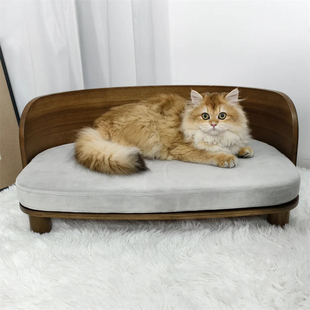 BORWART CN Elevated Wood Pet Sofa Bed With Cushion