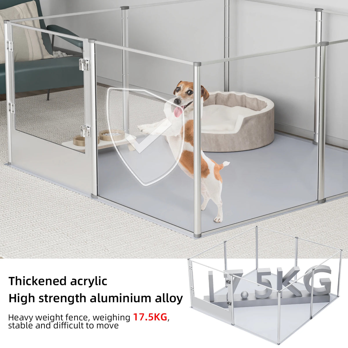 Bingopaw Acrylic Dog Playpen With Waterproof Puppy Exercise Mat